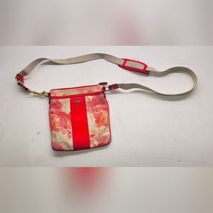 Beautiful COACH Swing Pack Crossbody Pink & Orange abstract floral purse